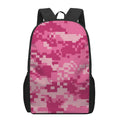 Pink Digital Camo Pattern Print 17 Inch Backpack