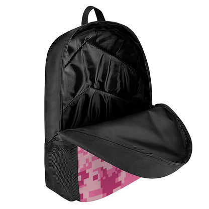 Pink Digital Camo Pattern Print 17 Inch Backpack