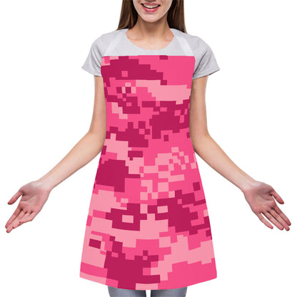 Pink Digital Camo Pattern Print Adjustable Apron
