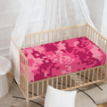 Pink Digital Camo Pattern Print Baby Crib Sheet