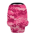 Pink Digital Camo Pattern Print Baby Seat Cover