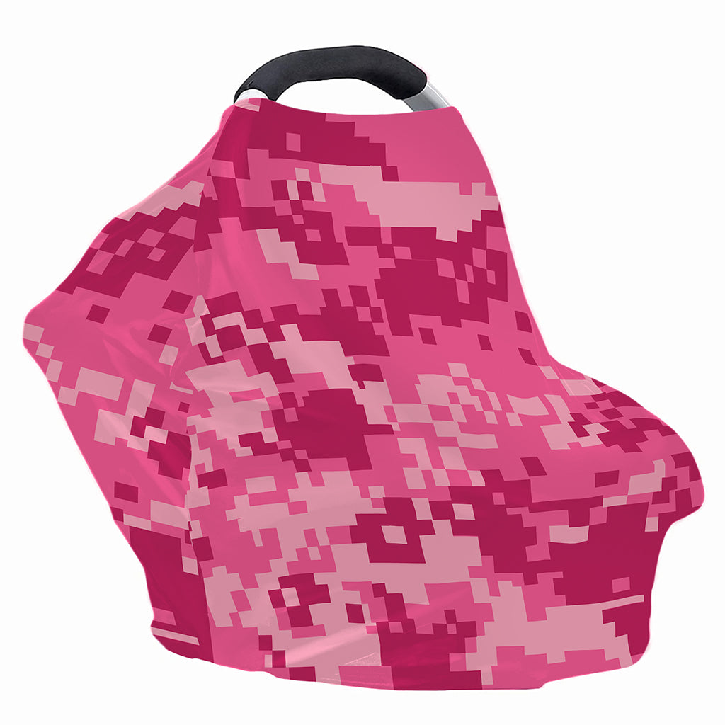 Pink Digital Camo Pattern Print Baby Seat Cover