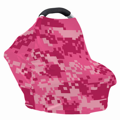 Pink Digital Camo Pattern Print Baby Seat Cover