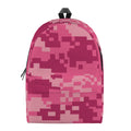 Pink Digital Camo Pattern Print School Backpack