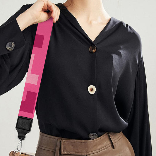 Pink Digital Camo Pattern Print Bag Strap