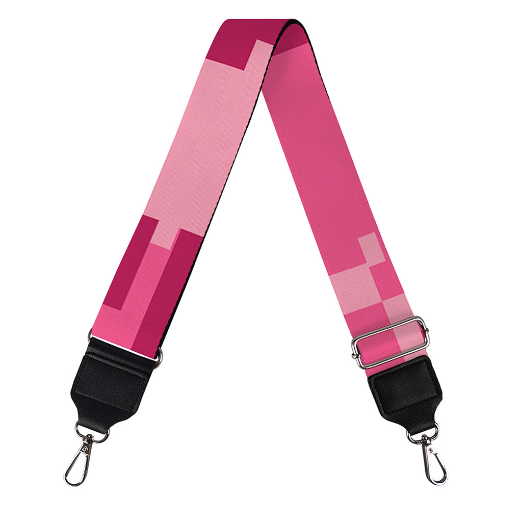 Pink Digital Camo Pattern Print Bag Strap
