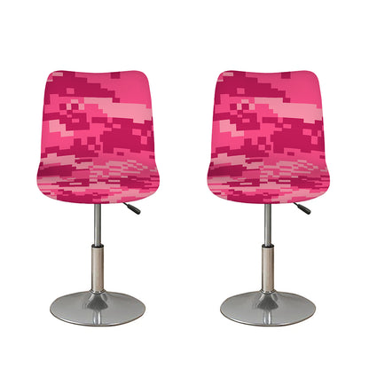 Pink Digital Camo Pattern Print Bar Stool Covers