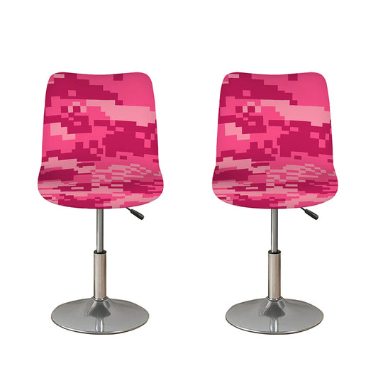 Pink Digital Camo Pattern Print Bar Stool Covers