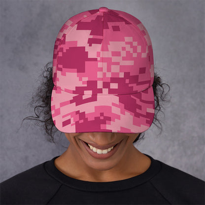 Pink Digital Camo Pattern Print Baseball Cap