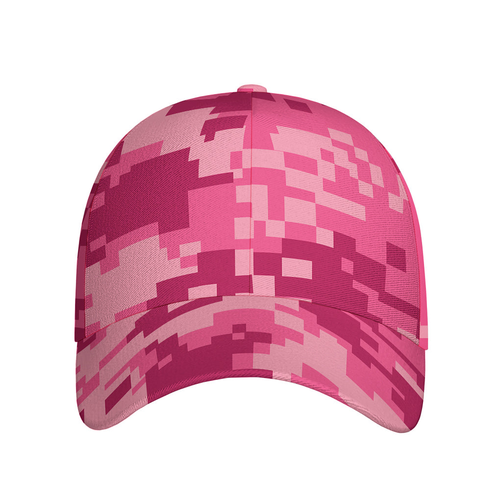 Pink Digital Camo Pattern Print Baseball Cap