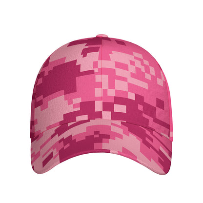 Pink Digital Camo Pattern Print Baseball Cap