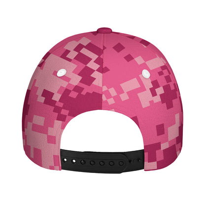 Pink Digital Camo Pattern Print Baseball Cap
