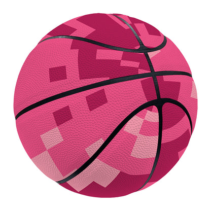 Pink Digital Camo Pattern Print Basketball