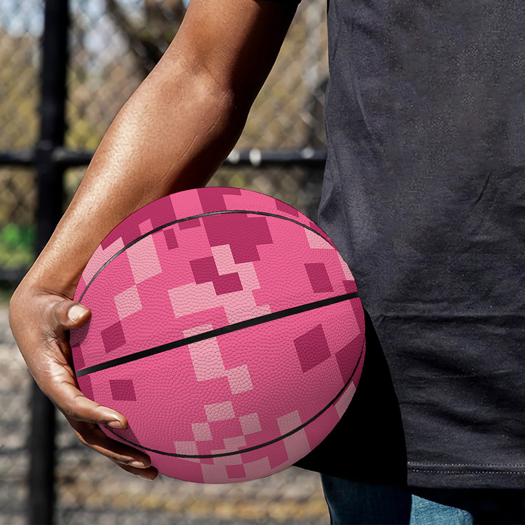 Pink Digital Camo Pattern Print Basketball