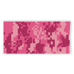 Pink Digital Camo Pattern Print Beach Towel