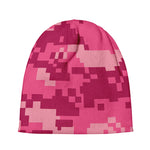Pink Digital Camo Pattern Print Beanie