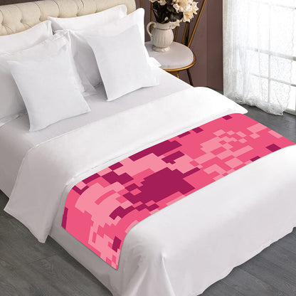 Pink Digital Camo Pattern Print Bed Runner
