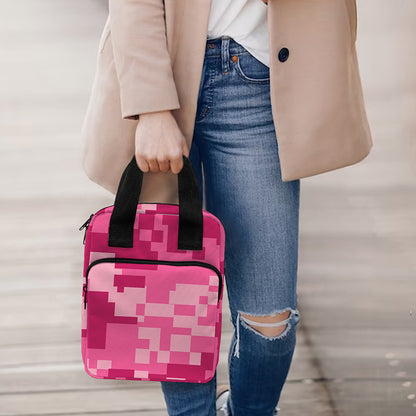 Pink Digital Camo Pattern Print Bible Tote Bag