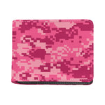 Pink Digital Camo Pattern Print Bifold Wallet