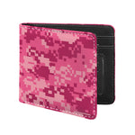Pink Digital Camo Pattern Print Bifold Wallet