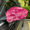 Pink Digital Camo Pattern Print Car Side Mirror Covers