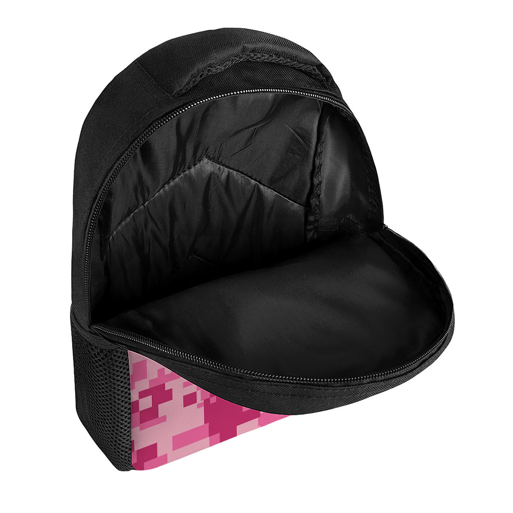 Pink Digital Camo Pattern Print Casual Backpack