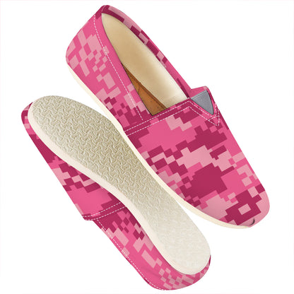 Pink Digital Camo Pattern Print Casual Shoes