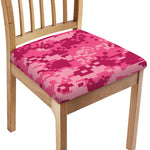 Pink Digital Camo Pattern Print Chair Cushion Cover