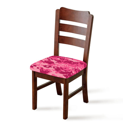 Pink Digital Camo Pattern Print Chair Cushion Cover