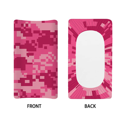 Pink Digital Camo Pattern Print Changing Pad Cover