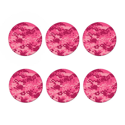 Pink Digital Camo Pattern Print Coaster Set