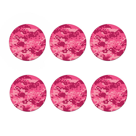 Pink Digital Camo Pattern Print Coaster Set