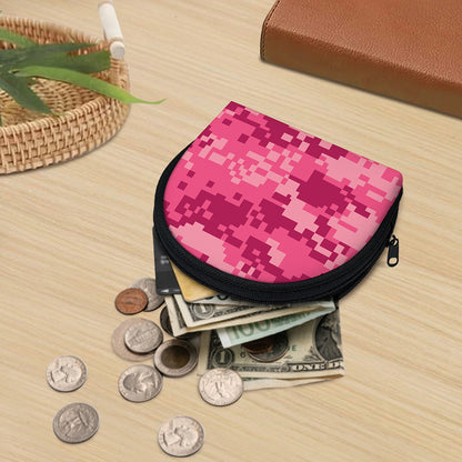 Pink Digital Camo Pattern Print Coin Purse