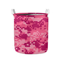 Pink Digital Camo Pattern Print Collapsible Laundry Basket
