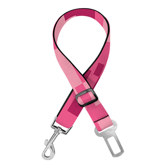 Pink Digital Camo Pattern Print Dog Seat Belt