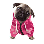 Pink Digital Camo Pattern Print Dog Zip Up Hoodie