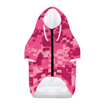 Pink Digital Camo Pattern Print Dog Zip Up Hoodie