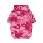 Pink Digital Camo Pattern Print Dog Zip Up Hoodie