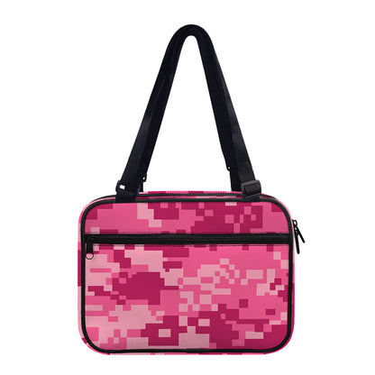 Pink Digital Camo Pattern Print Double Strap Bible Bag