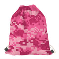 Pink Digital Camo Pattern Print Drawstring Bag