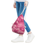 Pink Digital Camo Pattern Print Drawstring Bag