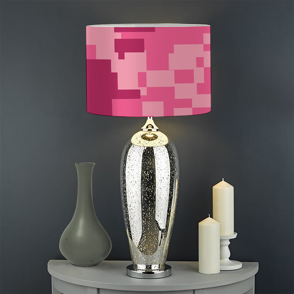 Pink Digital Camo Pattern Print Drum Lamp Shade