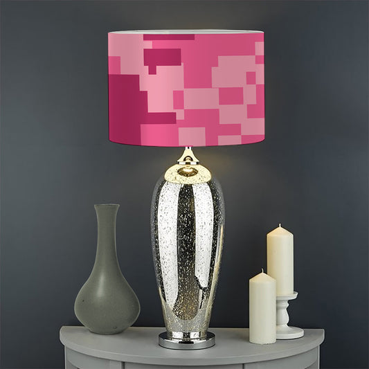 Pink Digital Camo Pattern Print Drum Lamp Shade