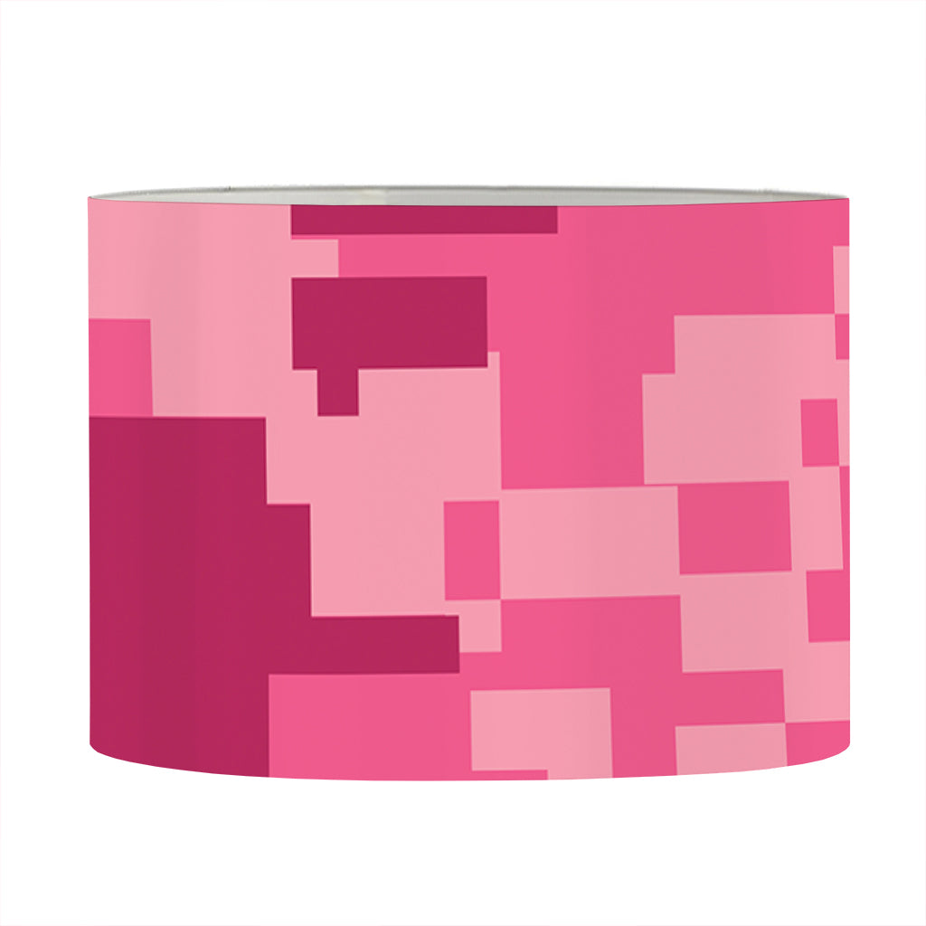 Pink Digital Camo Pattern Print Drum Lamp Shade