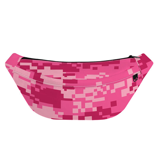 Pink Digital Camo Pattern Print Fanny Pack