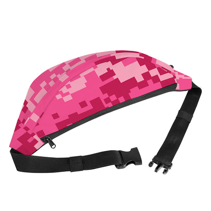 Pink Digital Camo Pattern Print Fanny Pack