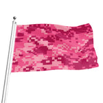 Pink Digital Camo Pattern Print Flag