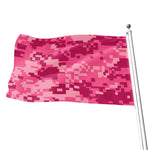 Pink Digital Camo Pattern Print Flag