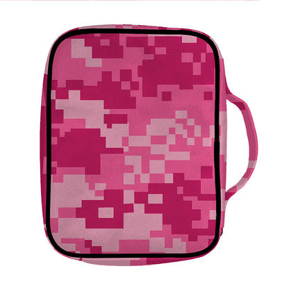 Pink Digital Camo Pattern Print Front Pocket Bible Bag