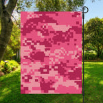 Pink Digital Camo Pattern Print Garden Flag